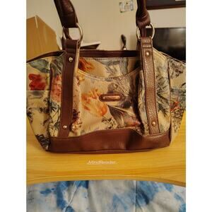 Koltov Collections Olivia Satchel Handbag - Floral Print Faux Leather